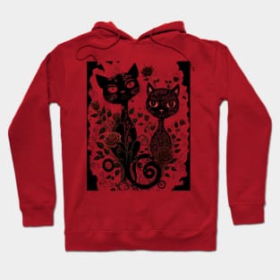 Gothic cats couple #1 Hoodie